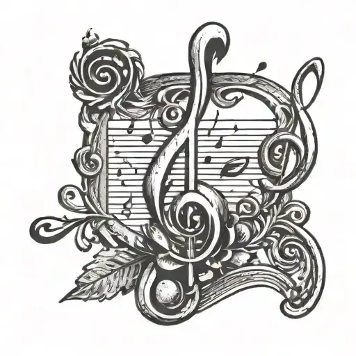 Stamp With Medieval Music Notes