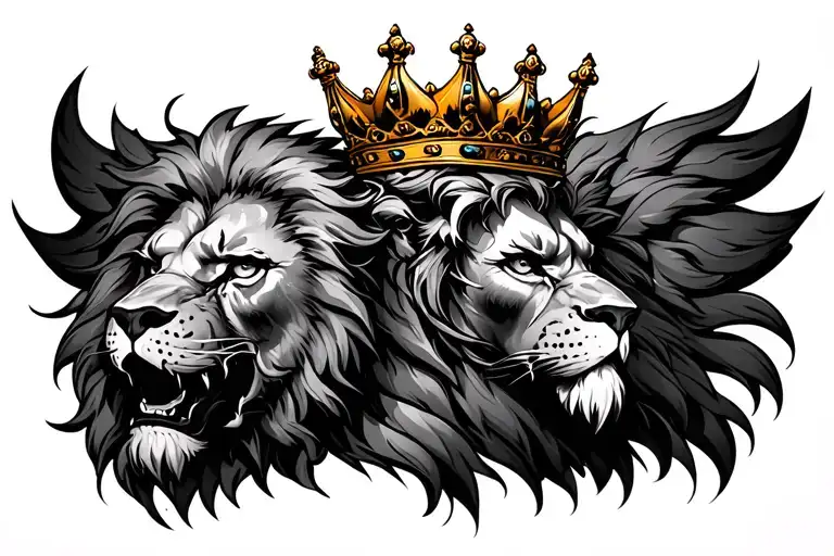 Scarred Lion With Crown