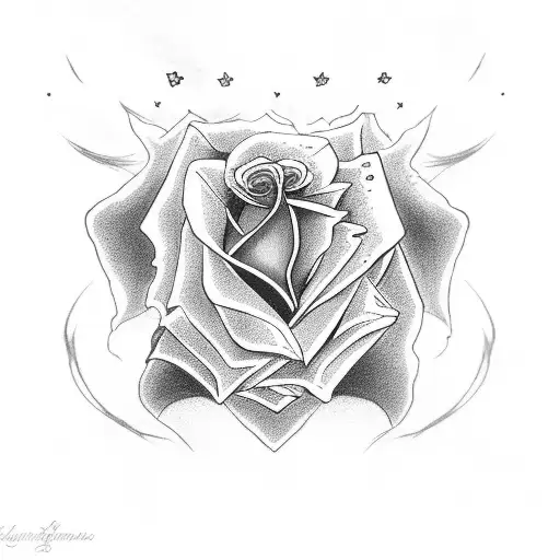 Clouds With Rose And Ace Of Spades