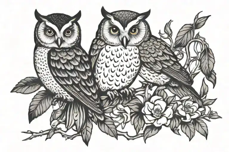 Owl Hawthorn Vine Tree Narcissus