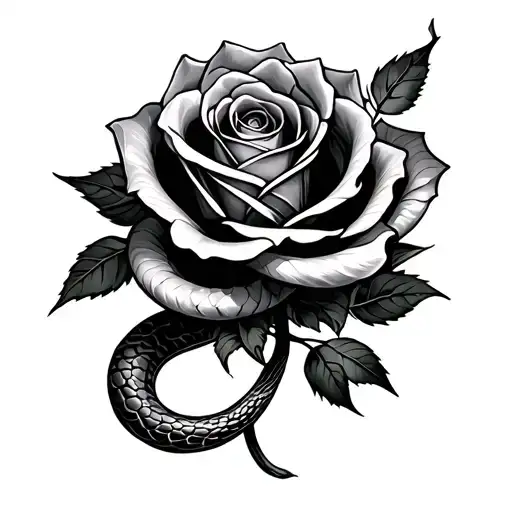 Create A Snake Wrapped Around A Rose