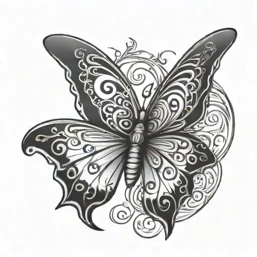 Butterfly With Om Symbol As Wings