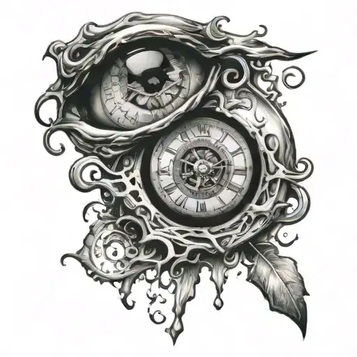 Eyeball And A Clock Melting