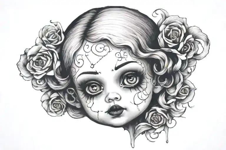 Creepy Doll Face Made