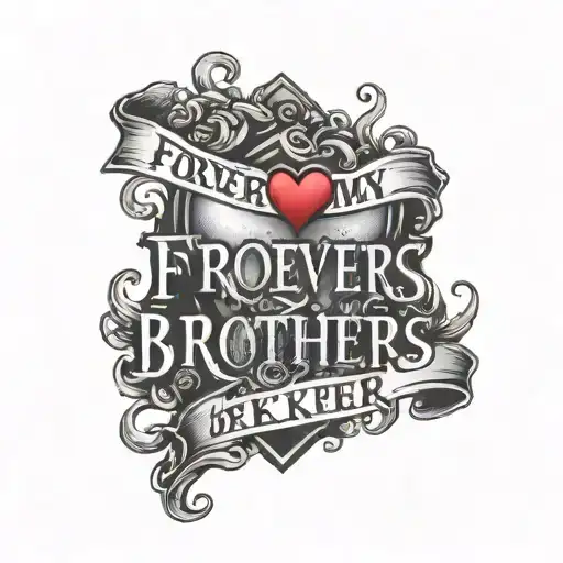 Forever My Brothers Keeper Worded Black Ground With A Red Heart