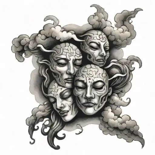 Sleep Token Masks Falling From A Cloud