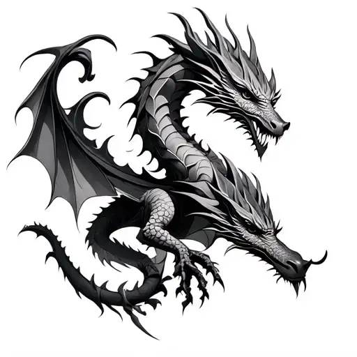 Gothic Architecture Patterns Into A Dragon