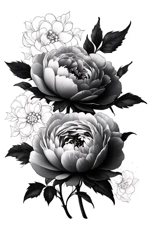 Peonies Black