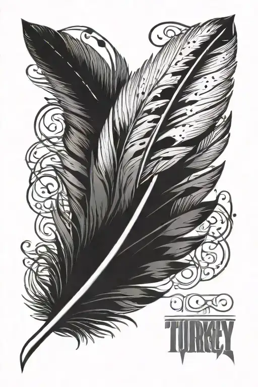 Turkey Feather With Roman Numerals