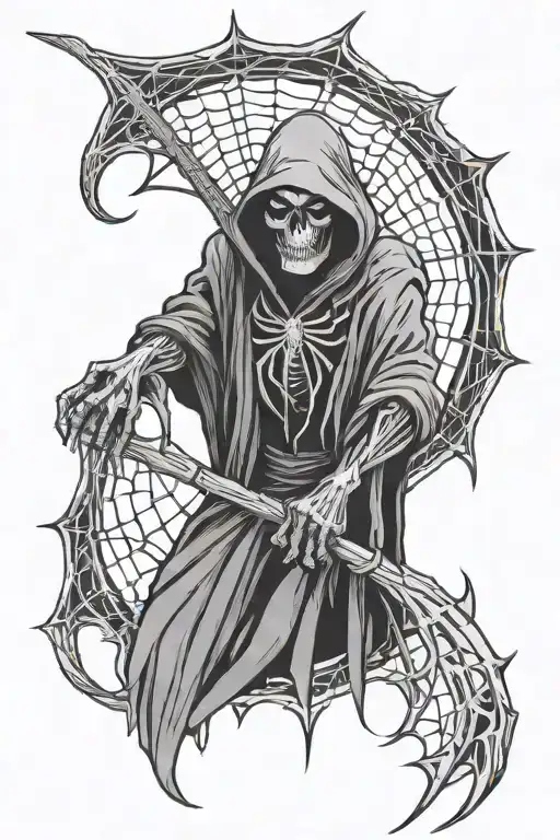 Reaper With Spider Webs