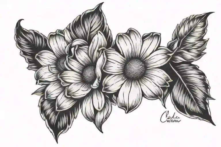 Charli Hand Written With Outline Of Daisy Flower