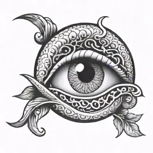 Crescent Moon And Serpents Eye Inside Representing The Client's