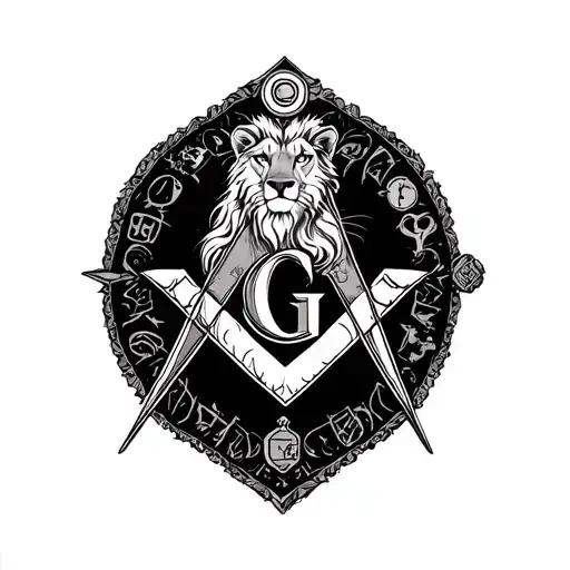 Freemason Sign With Leo Zodiac