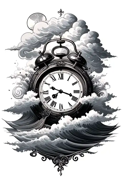 Clouds And Waves And Clock