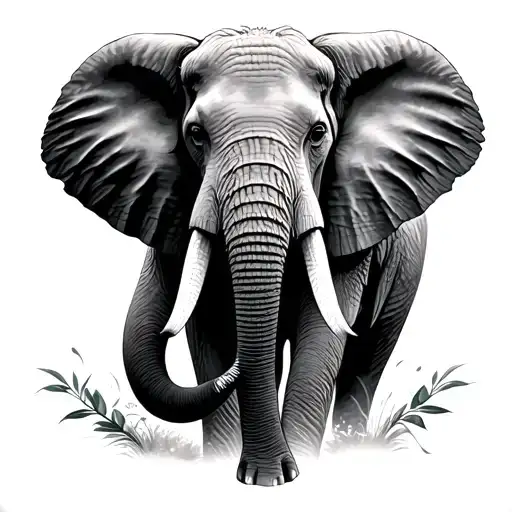 South Africa Continent With Elephant