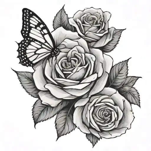 A Rose With A Butterfly