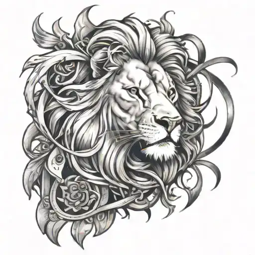 Lion And Crosses Bottom Left