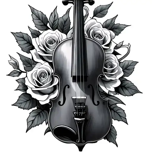 Celtic Fiddle With Roses