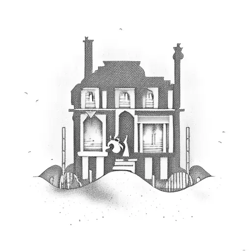 A Haunted House With A Picket Fence To Float Around And Ghost My Friends