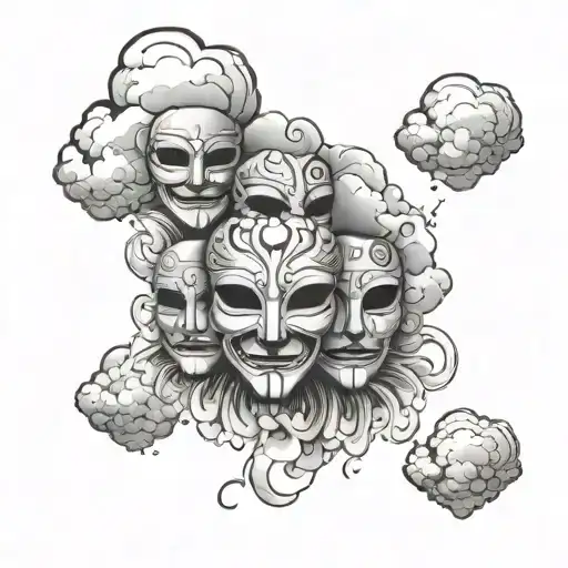 Sleep Token Masks Falling From A Cloud