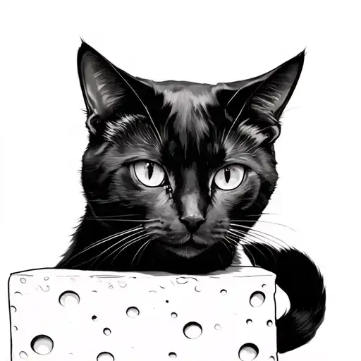Cheese And Black Cat