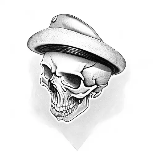 Skull With Hat And Knife