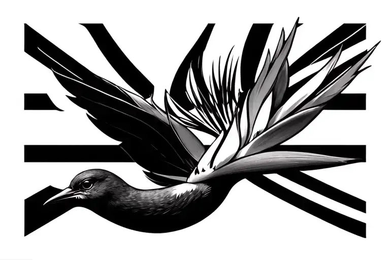 Bird Of Paradise And Torres Strait Flag