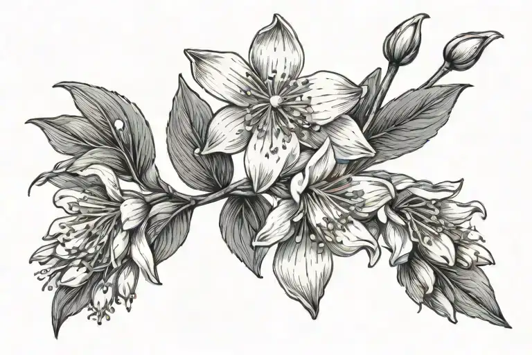 Coverup Tattoo Snowdrop Hawthorn Aster Flower Blooming