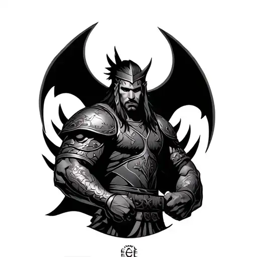 Warrior After Batte With Names On The Bottom Tattoo