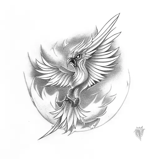 Phoenix Bird With Flames