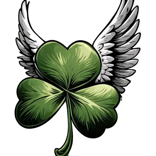 Shamrock With Wings Spread Wide