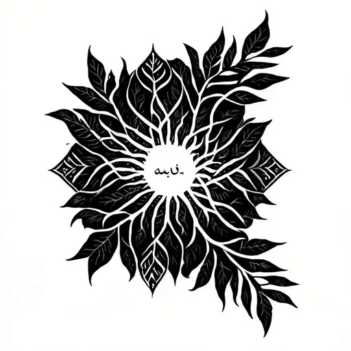 Arabic Minimalist Tattoo Design Lines Connecting The Human With Nature Roots Dna