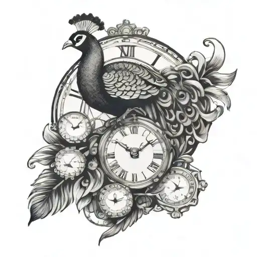 Peacock And Timepieces