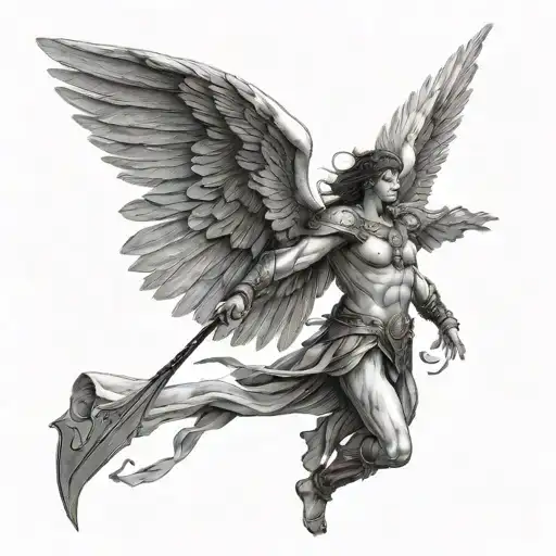 Warrior Angel Reaching Towards Tattoo