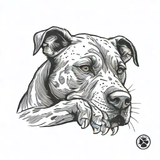 A Minimalist Design Of A Muscular Arm Flexing With A Dog Paw Print Next To It