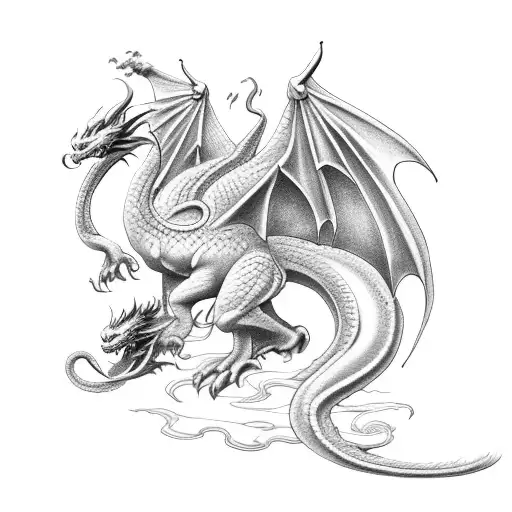 Combine A Classic Car With A Mythical Creature Like A Dragon Or Phoenix In A Tattoo Design