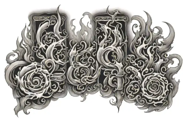 3 Torch Tattoo Smoke Background