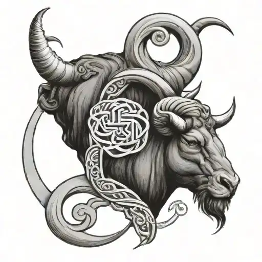 Taurus Capricorn Zodiac Sign Intertwined