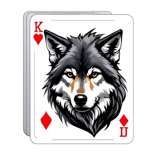 Poker Cards With A Wolf