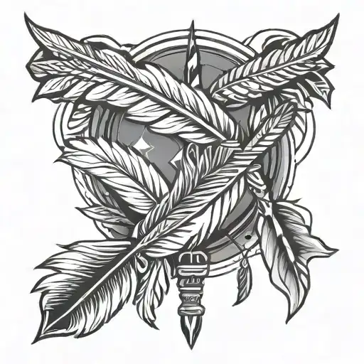 Native Arrow With Feather Wrist Wrap