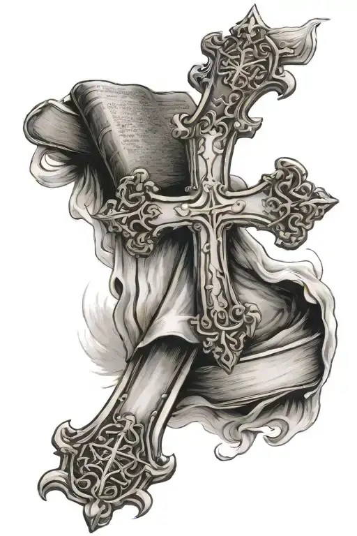 Christian Cross With Bible Verse Written