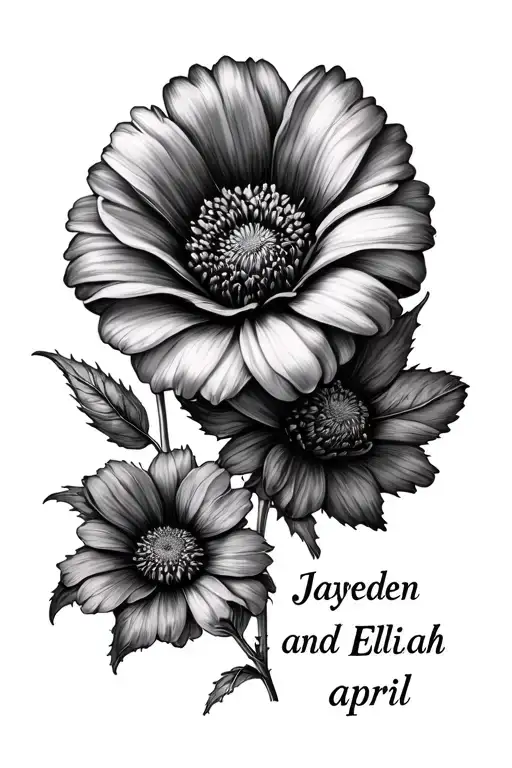 Names Jayden And Elijah Fine Line Tattoo Birth Flower September And April