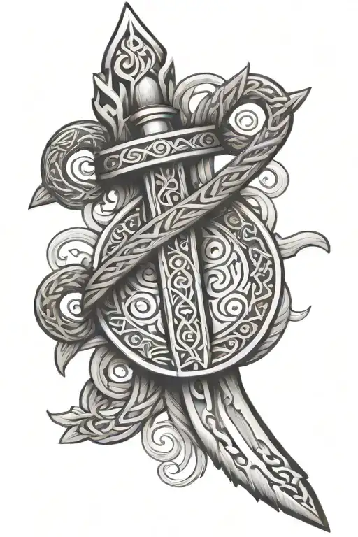 Viking Sword Knot Mandala Design Inspired
