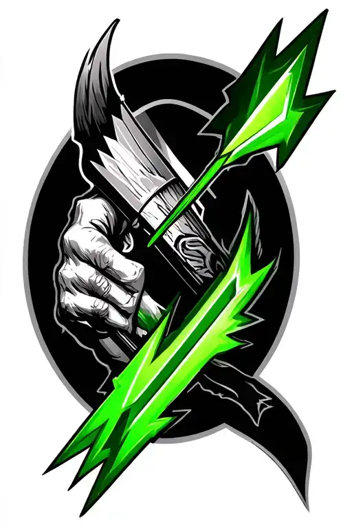 Green Arrow Arm Sleeve Tattoo Without Green Arrow On The Picture And In Black Only