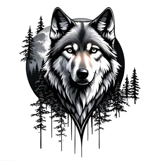 Wolf Moon And Forests