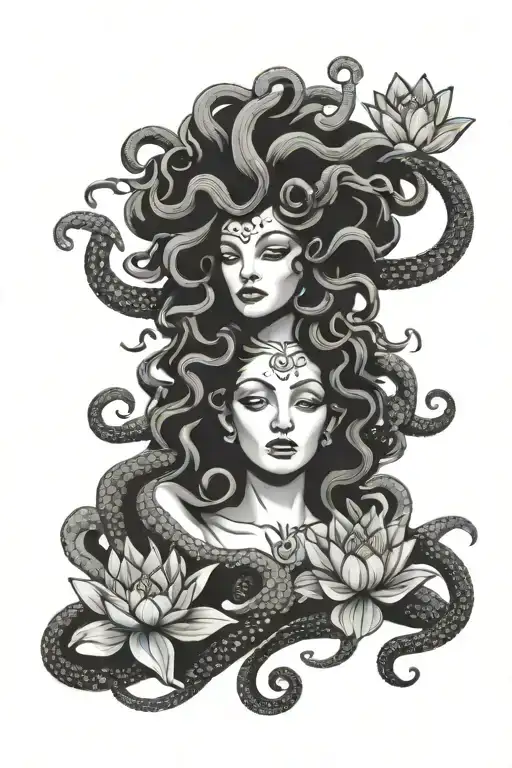 Medusa With Lotus Flower