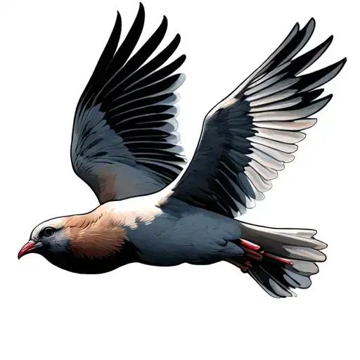 Dove Flying In Sunlight With Olive