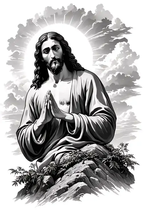 Jesus Praying On Mount Olive