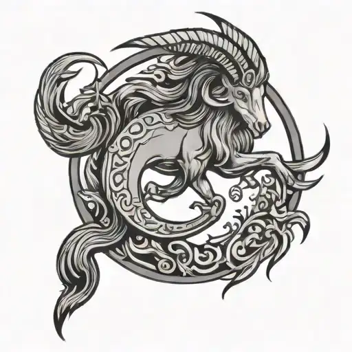 Capricorn Symbol Circle