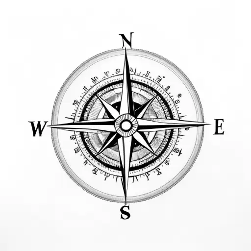 Compass With Swallow And Anchor